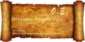 Ottinger Elemér névjegykártya